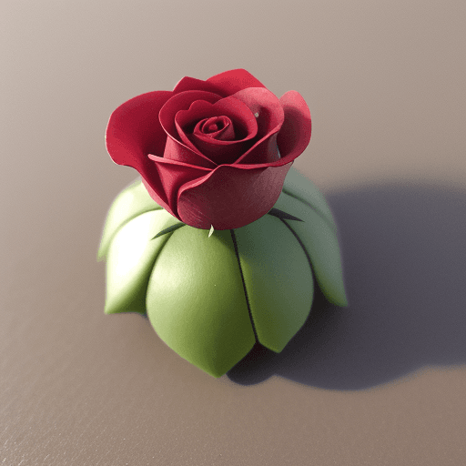 AI generated: a rose bud from far away