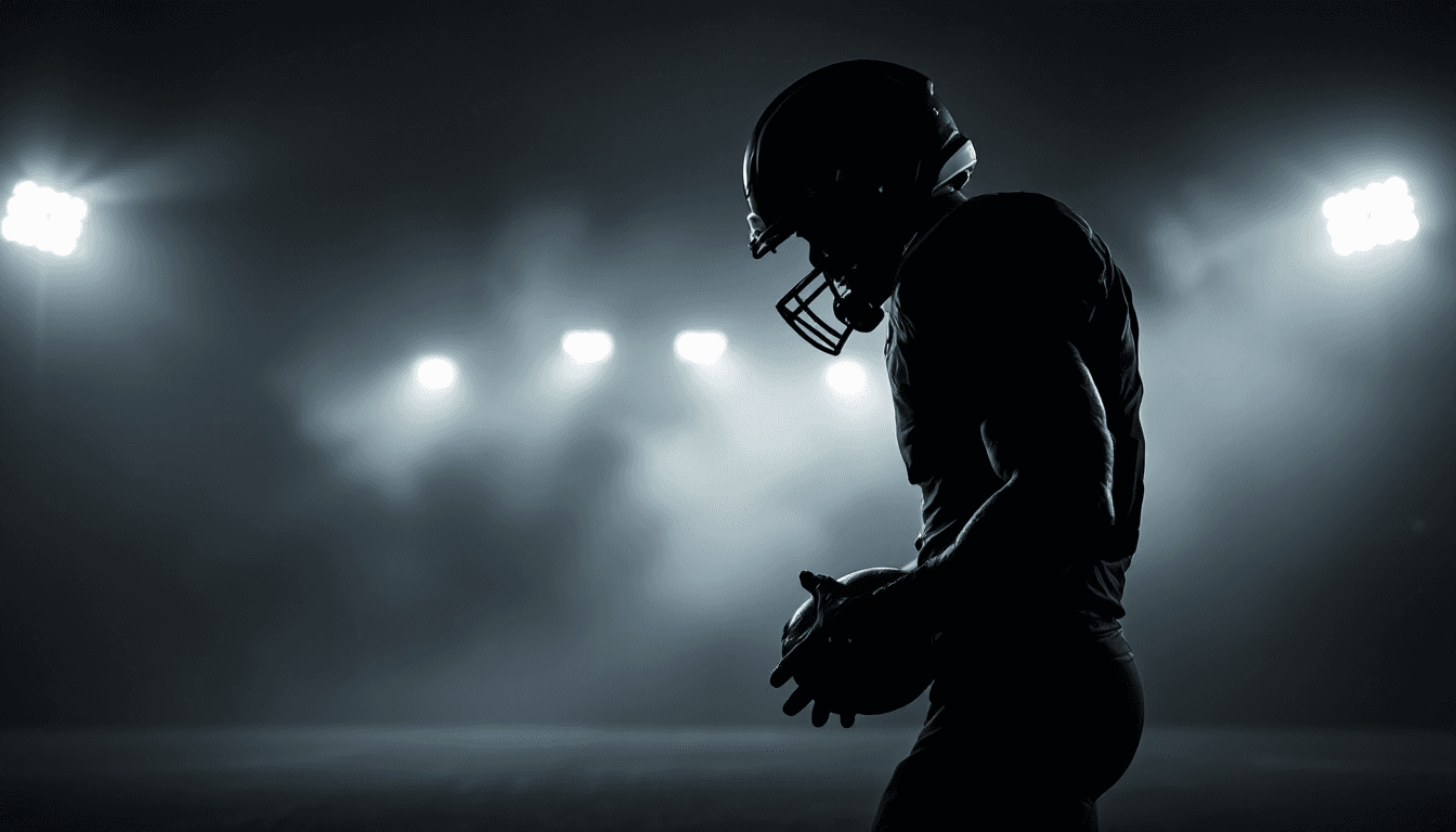 AI generated: Image to Prompt
American football player, silhouette, stadium lights, fog, dramatic lighting, intens...