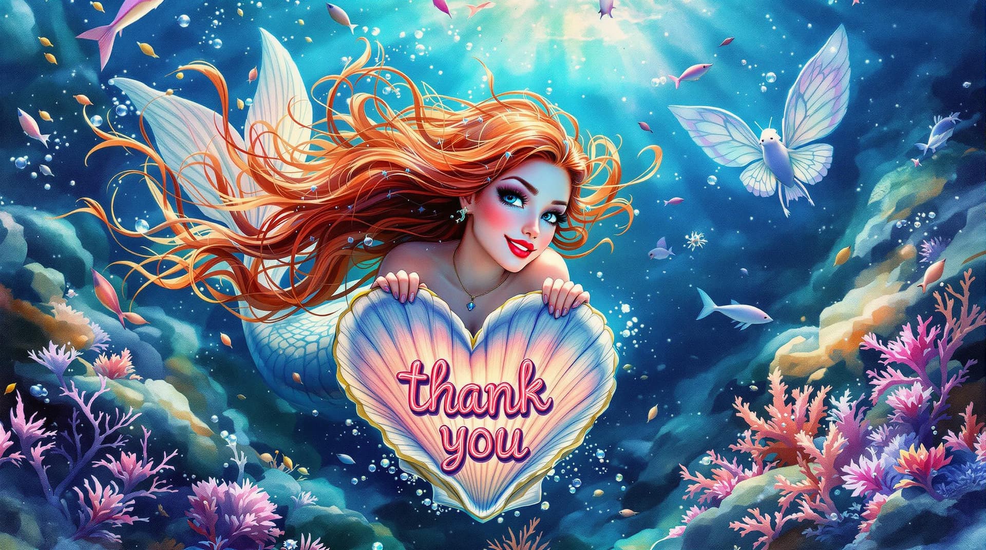 AI generated: A mesmerizing breathtaking watercolor painting capturing a magical underwater world. A confident and...