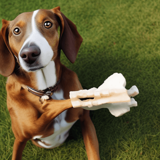 AI generated: A dog playing with bone