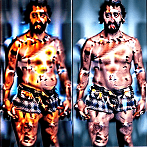 AI generated: Wide-Angle Shot, professional color grading, 1 man naked with flaccid penis, cock, handsome, hairy c...