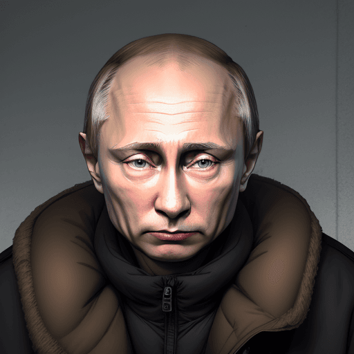 AI generated:  Putin homeless ,4 k , ultra HD 