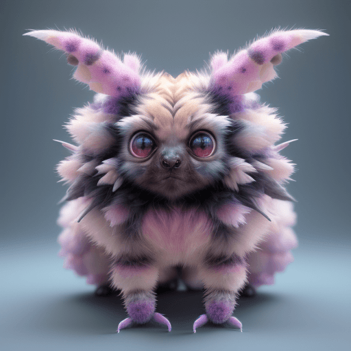 AI generated: high quality 3 d render hyperrealist very cute multipastel dotted fluffy tarantula cat hybrid with d...
