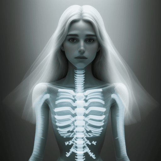 AI generated: XRAY style image of the model , colorful , macro photography, yigal ozeri, monochromatic serenity, 3...