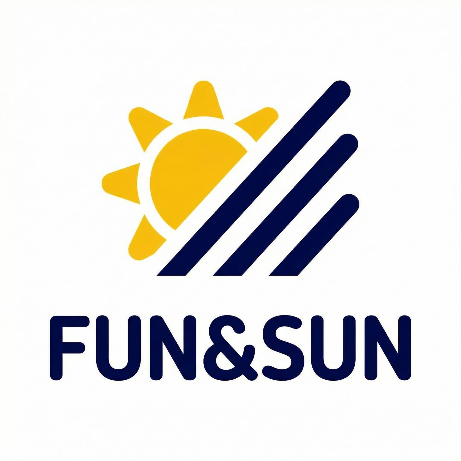 AI generated: Prompt: Professional vector logo design for a travel company named "FUN&SUN". The logo features a st...