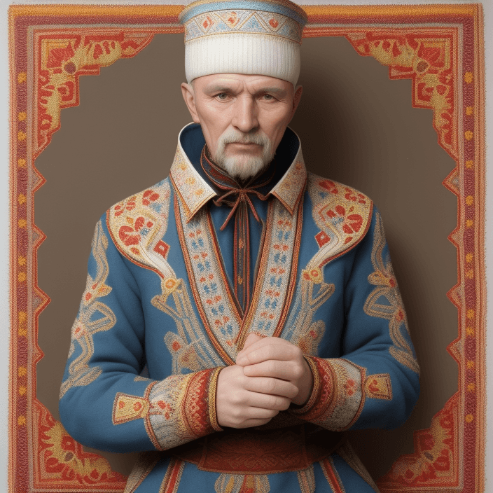 AI generated: Images of a man dressed in Ukrainian national embroidery