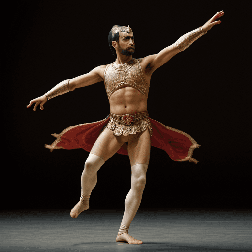 AI generated: Ultra high resolution photography of a medieval, male, turkish, dancer