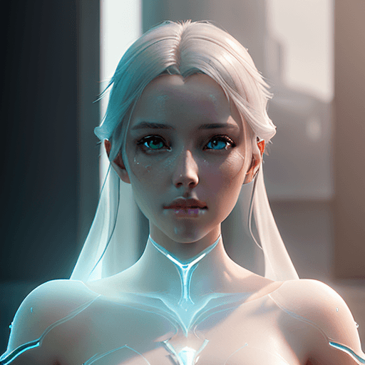 AI generated: ethereal and clean portrait of a female character Unreal Engine 5, emphasizing the Unreal Engine int...