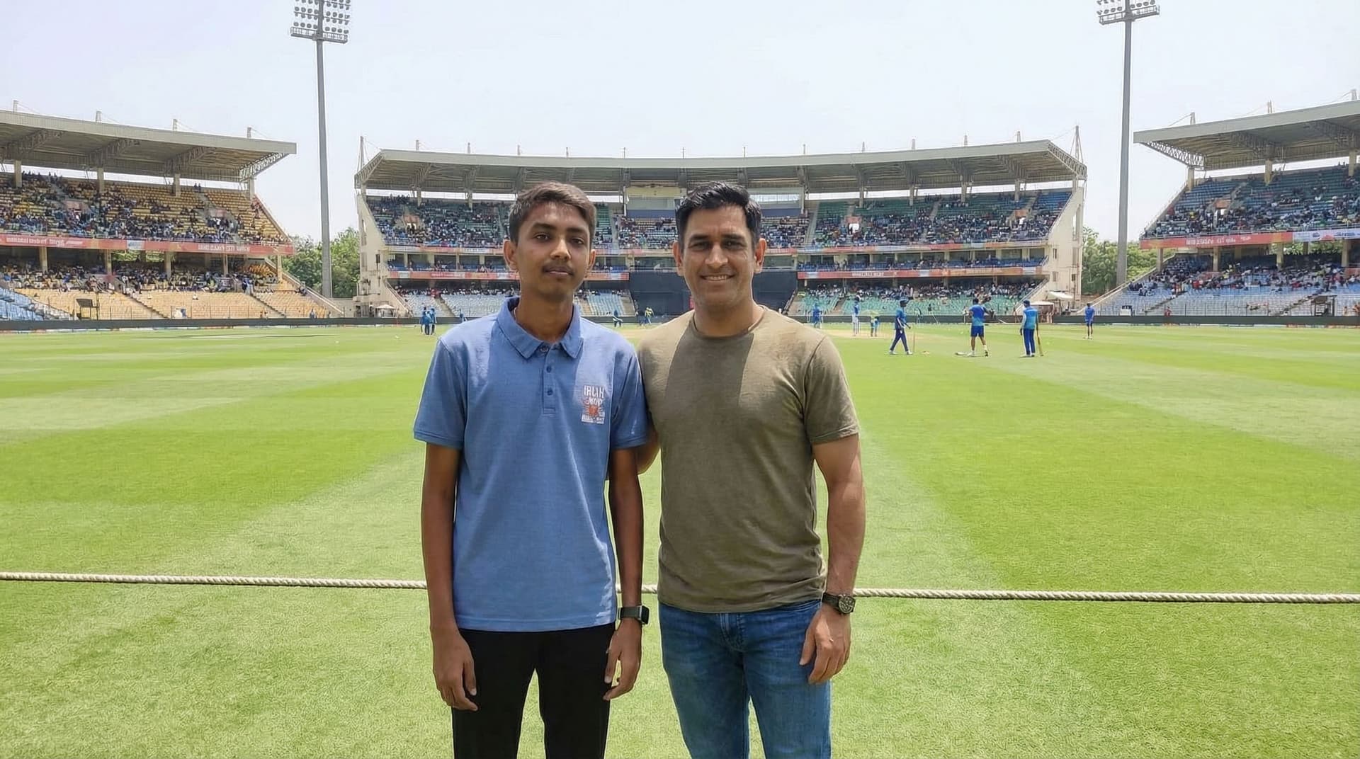 AI generated: change background as cricket ground 