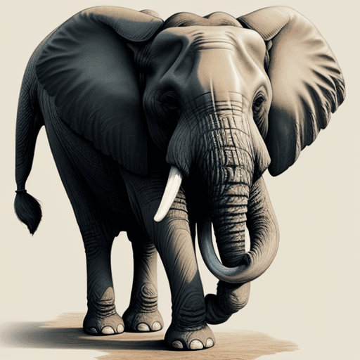 AI generated: elephant on the world
