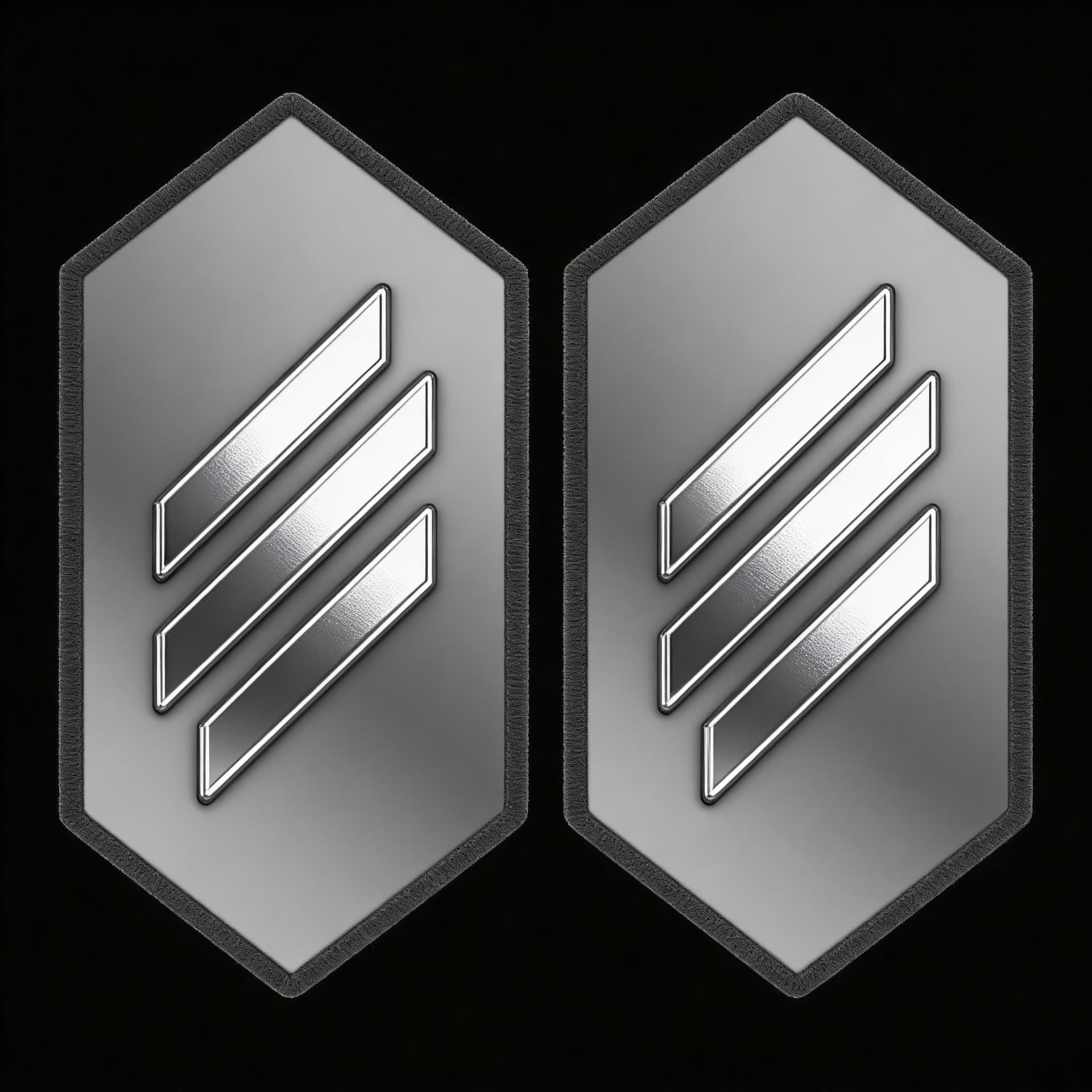 AI generated: Create a Sci-Fi uniform Rank patch. Use the Reference image 1 and create a two patches side by side....