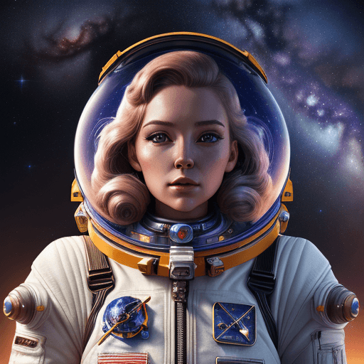 AI generated: woman in a space suit| character portrait| space art| retro-futuristic armor| high detailed official...