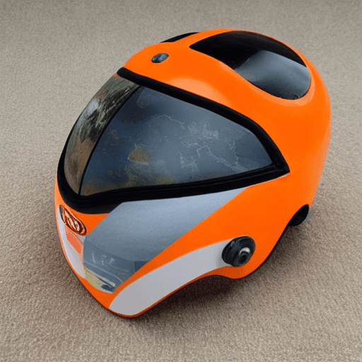 AI generated: Planet earth, orange work helmet, realistic, toyota logo
