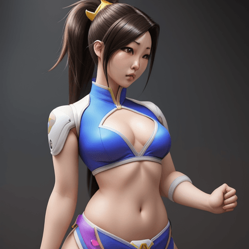 AI generated: Hyper realistic overwatch chun Lin  perfect boody

