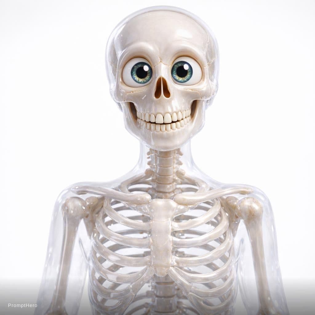 AI generated: 
A Pixar-style 3D rendered character portrait, waist-up view, front facing (en face). The character ...