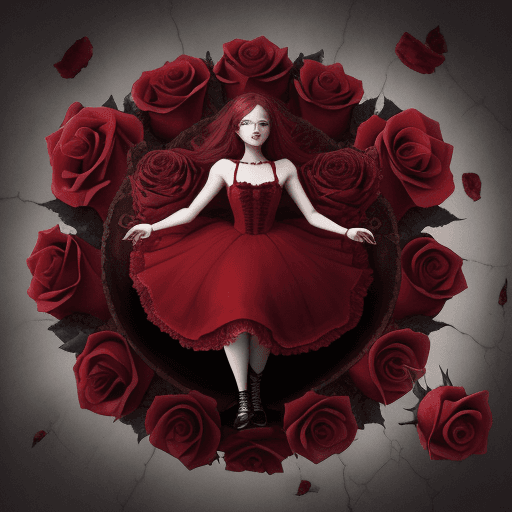 AI generated: a rose in shoes floating in hell