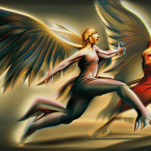 AI generated: angels and demons battling