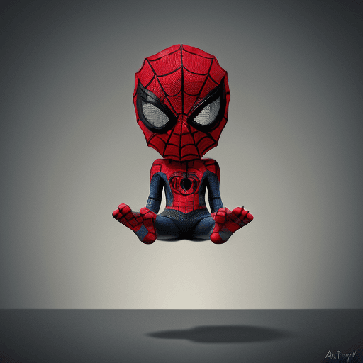 AI generated: Cute and adorable cartoon spider-man as baby, fantasy, dreamlike, surrealism, super cute, trending o...