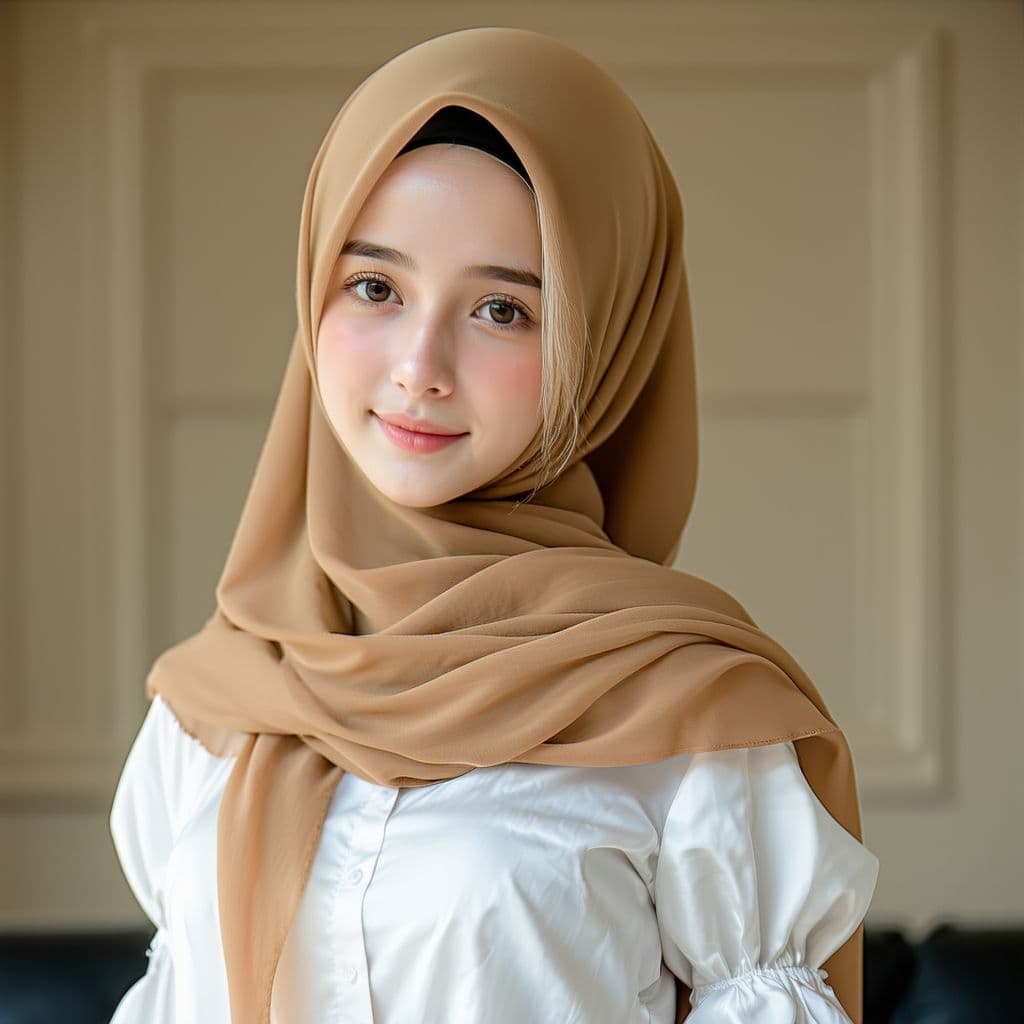 AI generated: sex, 18-year-old girl, hijab girl, 1girl, 1guy, arousal, erotic, Smooth skin, long blond hair, Pleas...