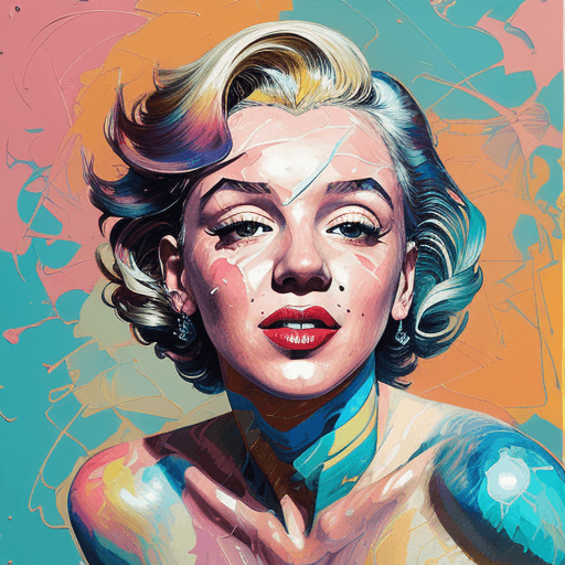 AI generated: A mesmerizing digital illustration inspired by the iconic Marilyn Monroe, masterfully painted in a v...