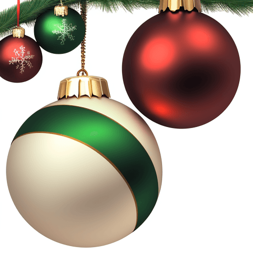 AI generated: Christmas banch and balls on white background,
