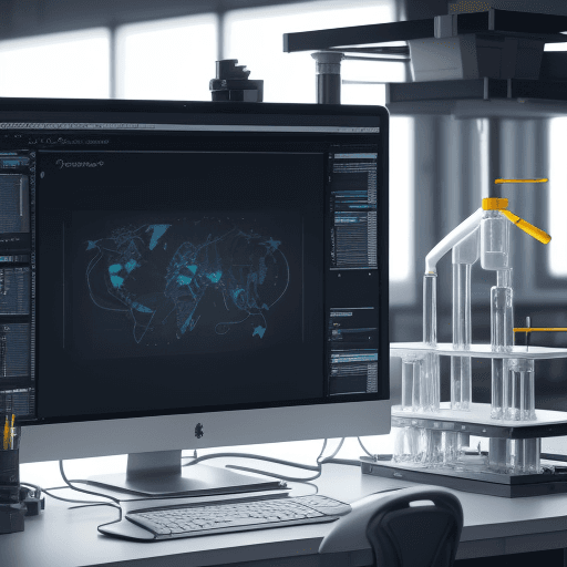 AI generated: workflow image, lab, modern, versatile, unique, eye-catching and creative, 4k, business model, innov...