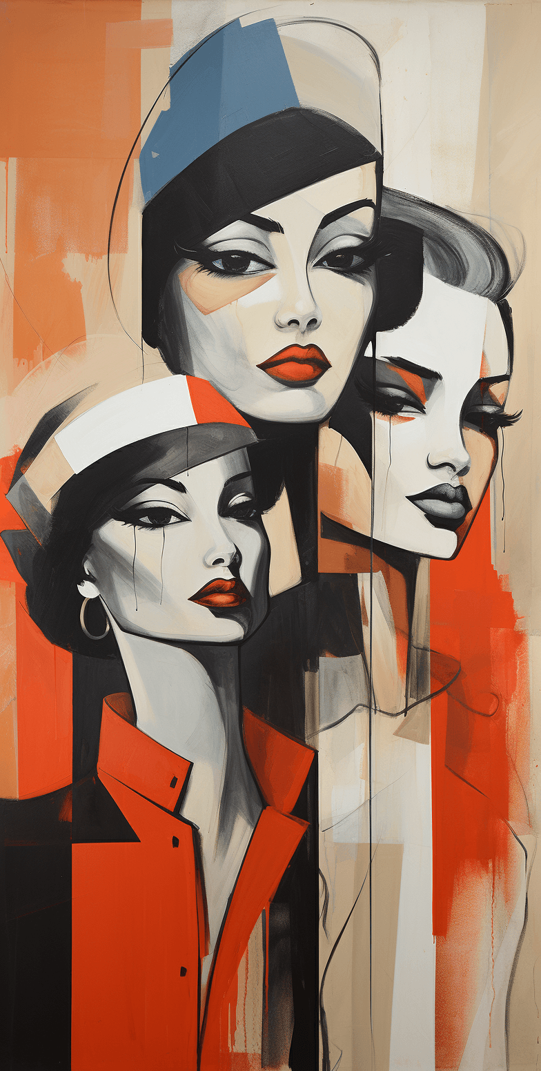AI generated: a collage featuring a picture of black and white, in the style of intensely colorful figuration, lig...