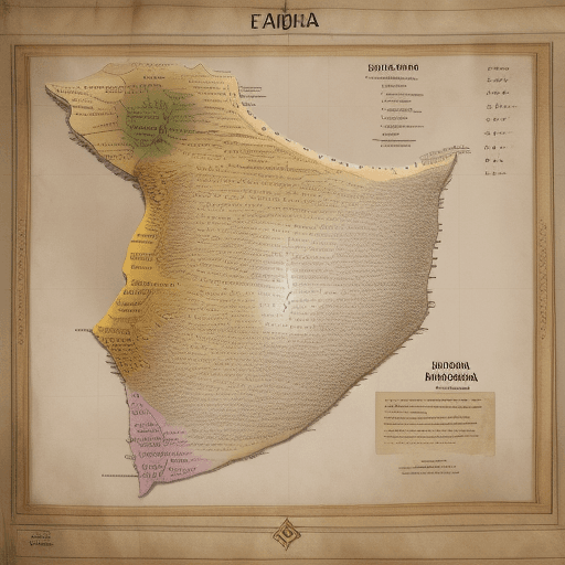 AI generated: Ethiopia map, diagram, research notes, on paper, sci fi, science fiction, 12k, masterpiece, intricat...