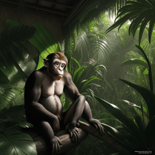 AI generated: Hyper realistic eye level exterior of a jungle  photo , daylight, indirect lighting, AD magazine, ab...