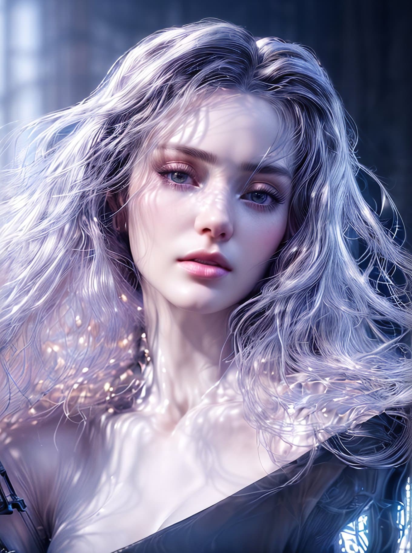 AI generated: complex 3d render ultra detailed of a beautiful porcelain profile woman andriod face,cyborg, robotic...