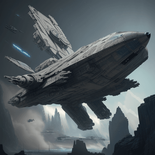 AI generated: spacecraft in action, star wars, in the style of olympus af-1 (aka olympus infinity), cinematic stil...