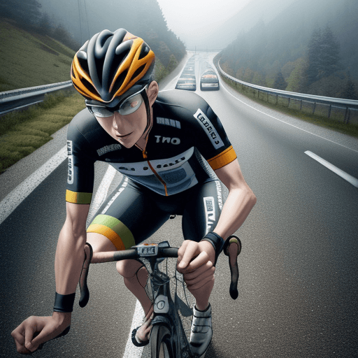 AI generated: yowamushi pedal,  roadbike, cycling, mountain roads, grand tour, busy crawling, congested roads, hig...
