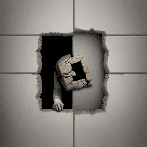 AI generated: Trapped_In_Wall, stuck in wall