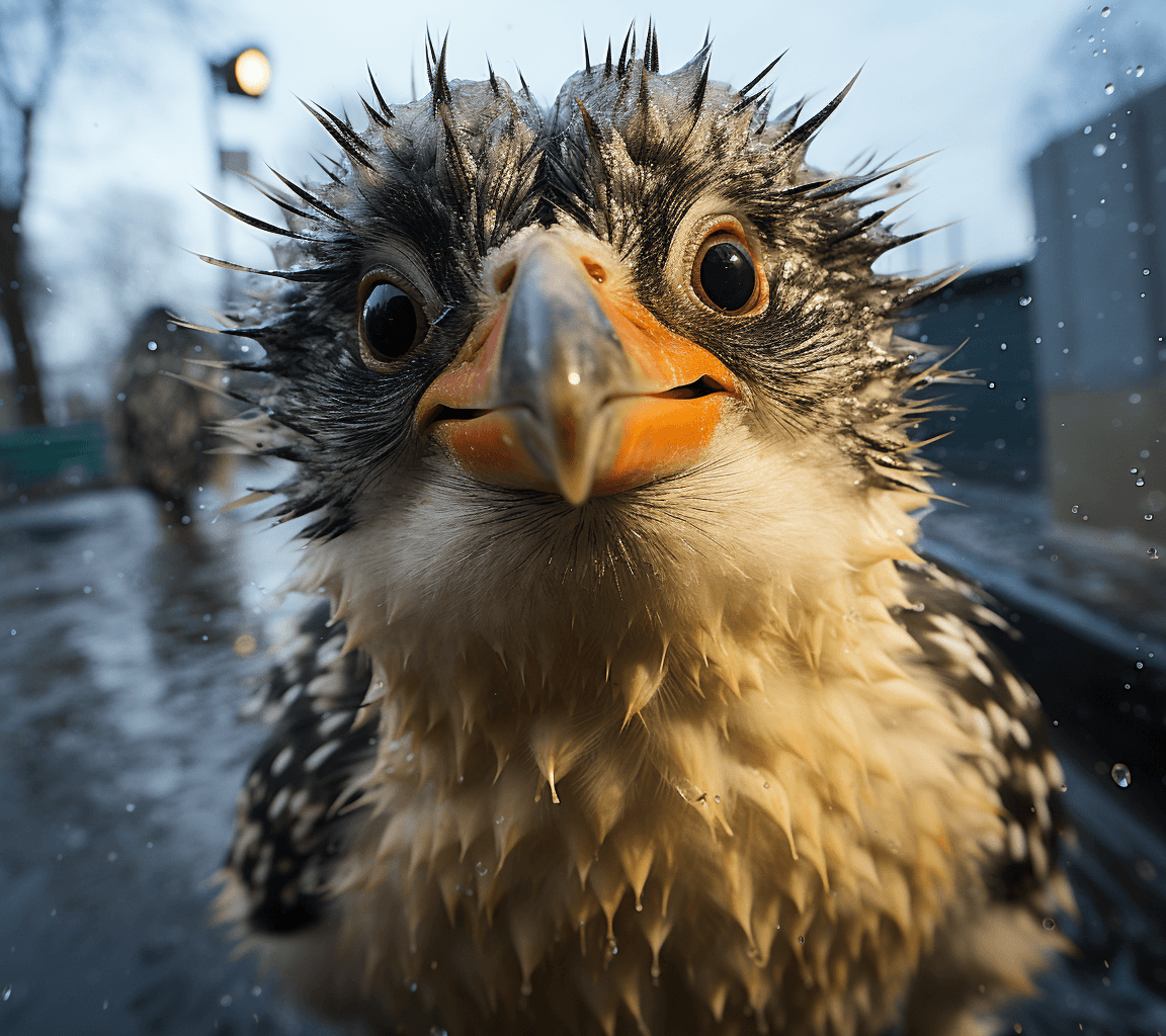 AI generated: 3 cute penguins out in the snow making a selfie, in the style of b-movie aesthetics, hyperrealism, h...