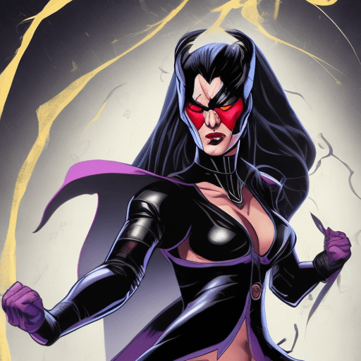 AI generated: female villain using symphonic and martial arts powers