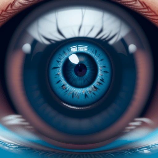 AI generated: "An eyeball is showcasing a reflection of a lowrider bouncing with its hydraulics activated, clear b...