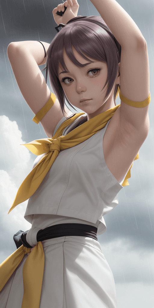 AI generated: masterpiece, best quality,, sakura bakushin o (umamusume),,  (close-up:1.2), rain, cloud, cloudy, sh...
