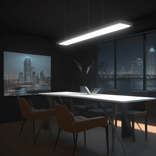 AI generated: logo, tampa smart lighting. cinematic, hyper realism, bright, high detail, octane render,