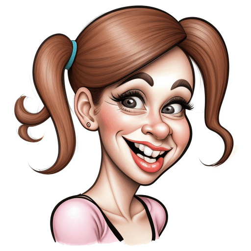 AI generated: Caricatures pencil drawing, cute woman, mid-20's, color pencils, in the style of street caricature a...