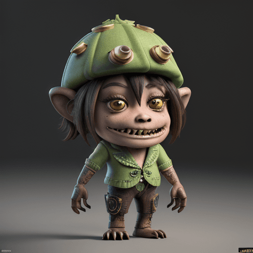 AI generated: cannabisplant , cannabis , bud , cannabisbud  chibby monster in wood steampunk  , cute style, chibi ...