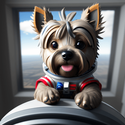 AI generated: realistic, ((Masterpiece, best quality) ), cute cairn terrier in astronaut suite, Ultra-High-Definit...