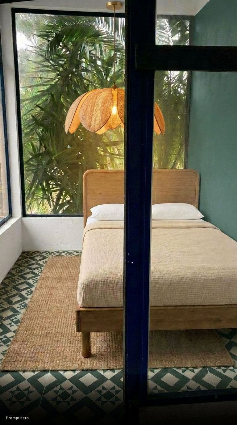 AI generated: Add this lamp hanging over the bed