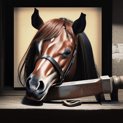 AI generated: High resolution photography of a horse being sold . With some icon of a hammer of an auction