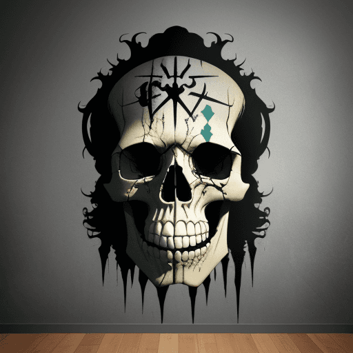 AI generated: Walltattoo Wackenskull