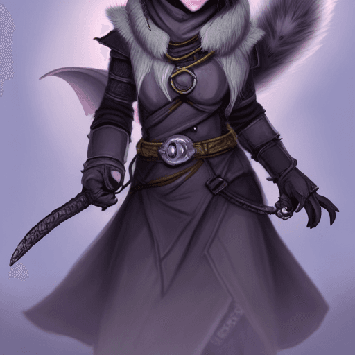 AI generated: female d&d harengon, female dnd rabbitfolk, :: grey fur with light black tipped ears, female rogue w...