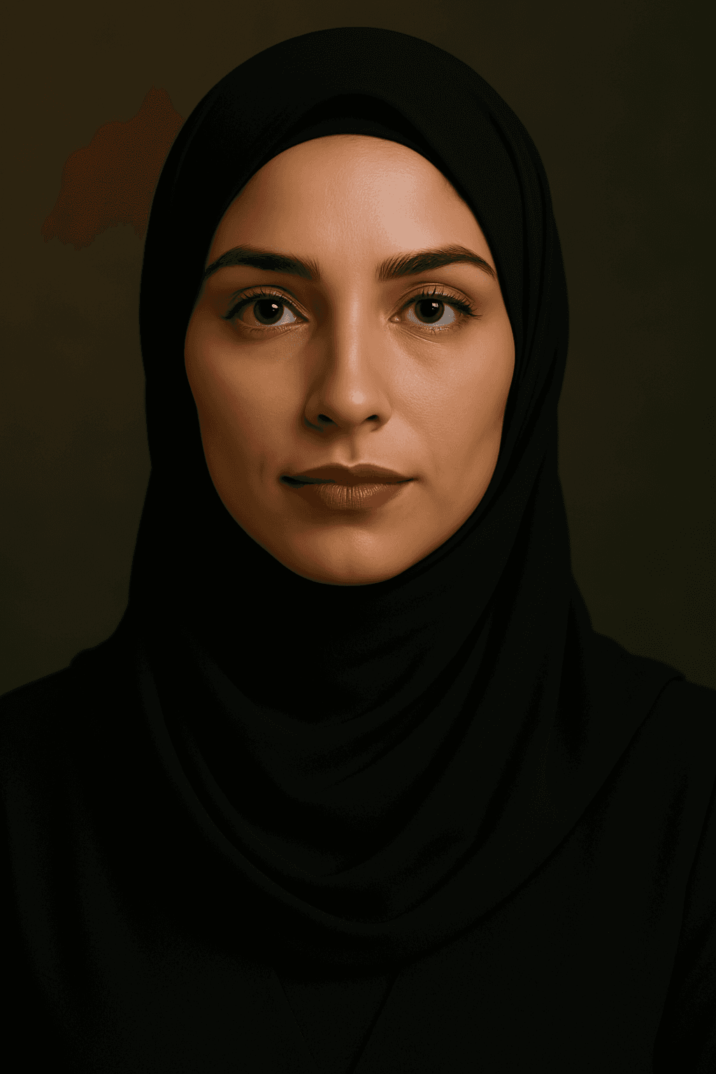 AI generated: Okay, here is the modified prompt in English to depict the young woman wearing a hijab in a style th...