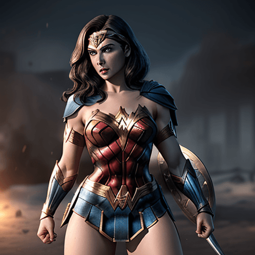 AI generated: wonder  woman from injustice 2, thicker