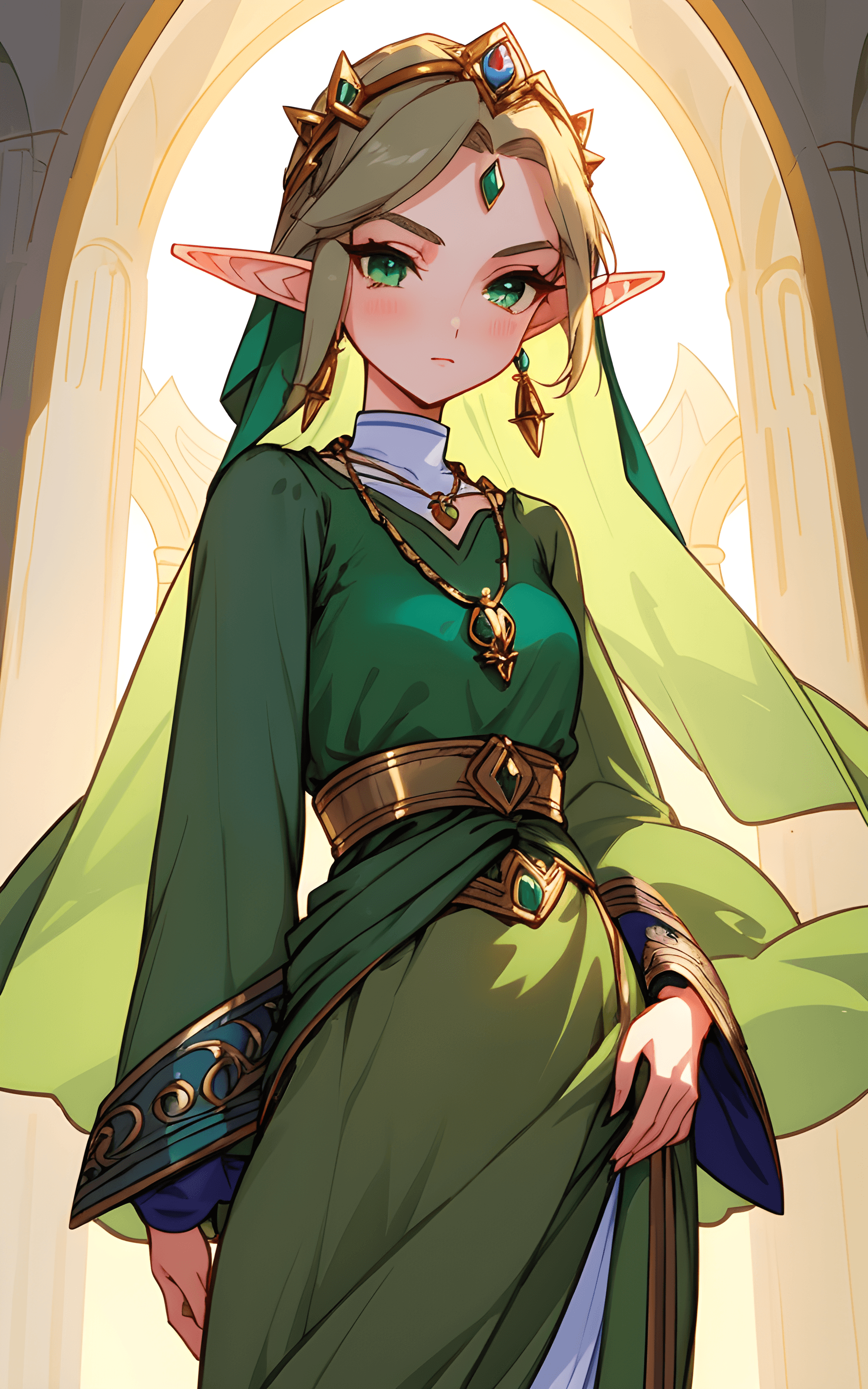 AI generated: 4k, beautiful, pretty face, elf girl, petite, young, 20s, (masterpiece:1.2), (best quality:1.2), (ti...