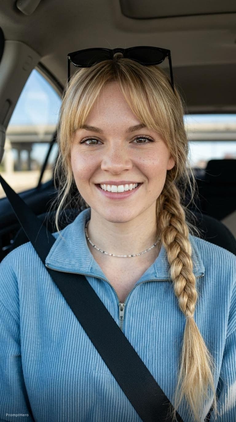 AI generated: Use the face of the uploaded image. Ultra-realistic portrait photograph of a beautiful young woman i...