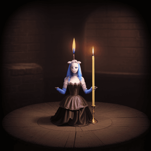 AI generated: After the show lonely circus dungeon woman sadness candle hope masterpiece